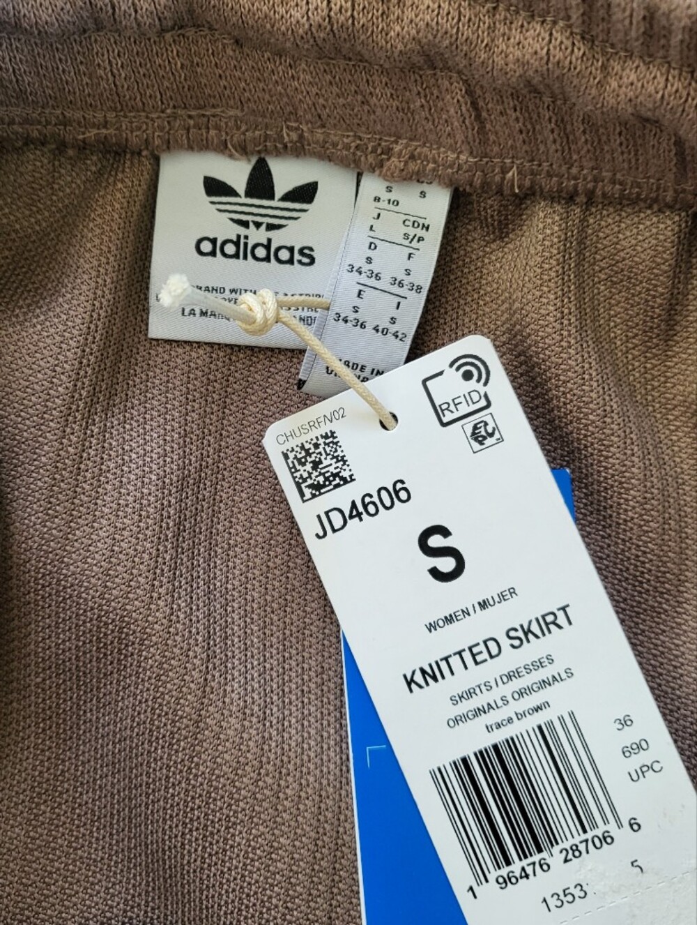 Adidas Originals Midi Skirt Women's Size S M L Brown - Picture 7 of 8